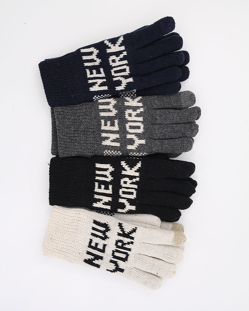 New York Smartphone Touch Male Gloves Microfiber L