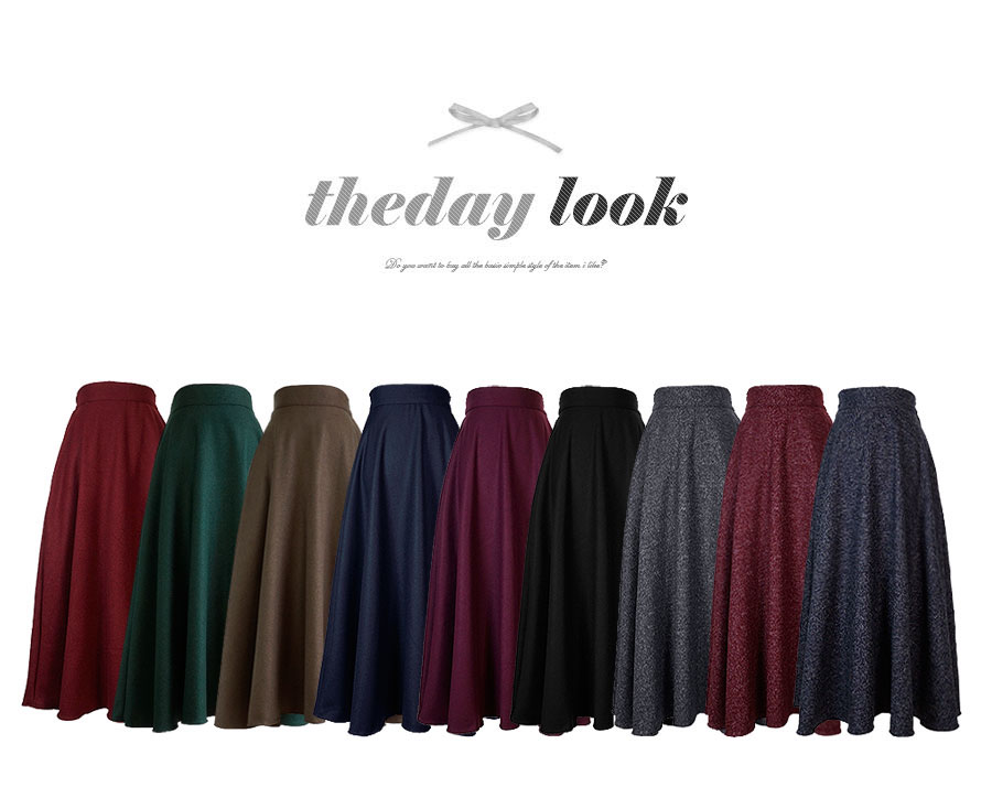 That day LOOK wool long skirt 5color Popular re-pr