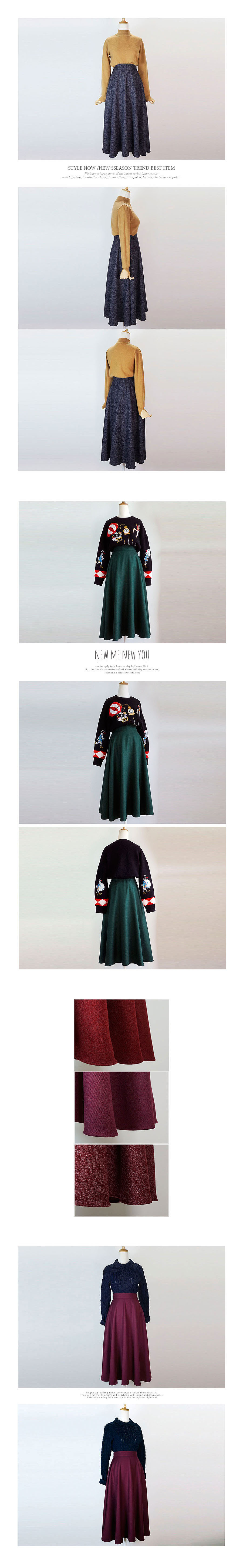 That day LOOK wool long skirt 5color Popular re-pr
