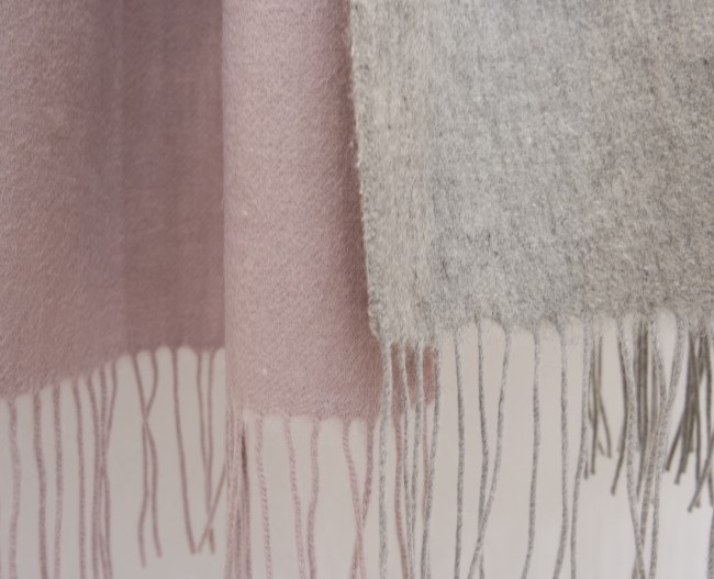 Wool 100% Basic Big Muffler Unisex Large Size Coup