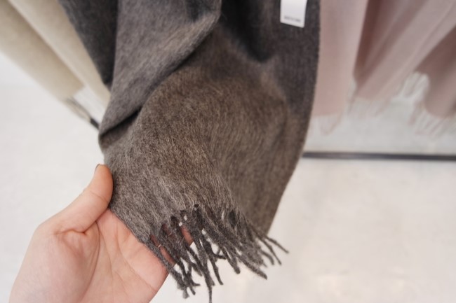 Wool 100% Basic Big Muffler Unisex Large Size Coup