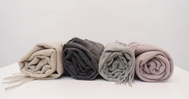 Wool 100% Basic Big Muffler Unisex Large Size Coup