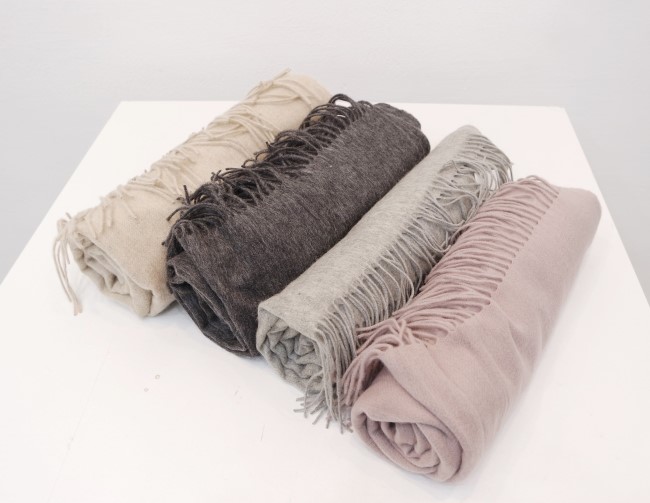 Wool 100% Basic Big Muffler Unisex Large Size Coup