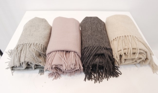 Wool 100% Basic Big Muffler Unisex Large Size Coup