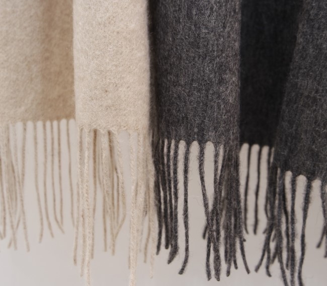 Wool 100% Basic Big Muffler Unisex Large Size Coup