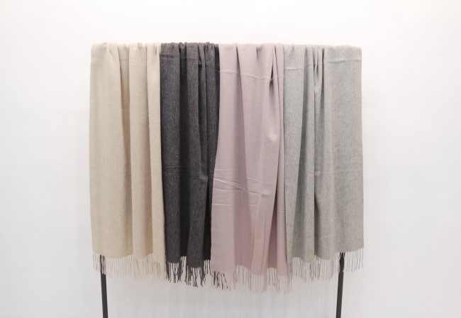 Wool 100% Basic Big Muffler Unisex Large Size Coup