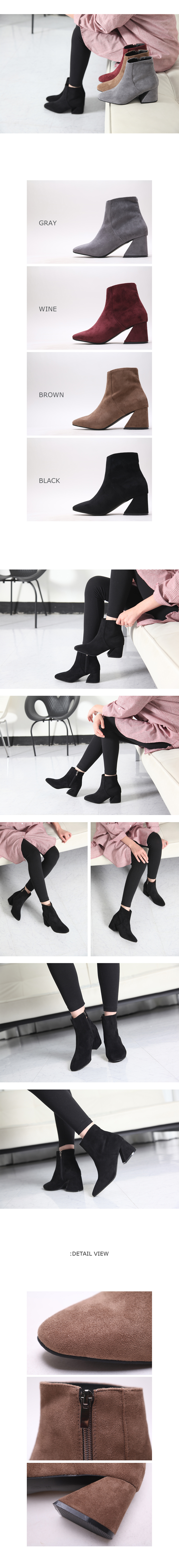 Suede angle boots 6cm 6cm