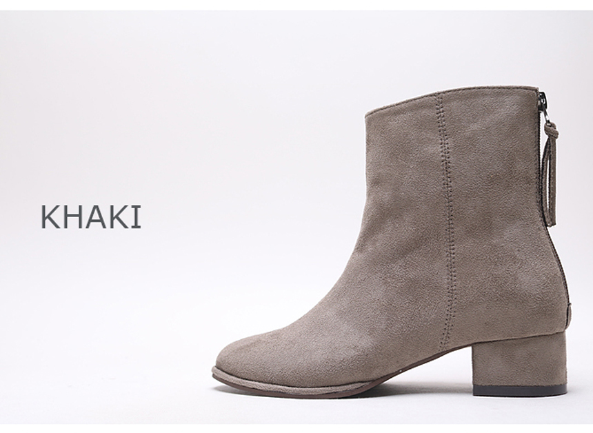 Warm Lining Suede Angle Boots Modern Basic Style 3