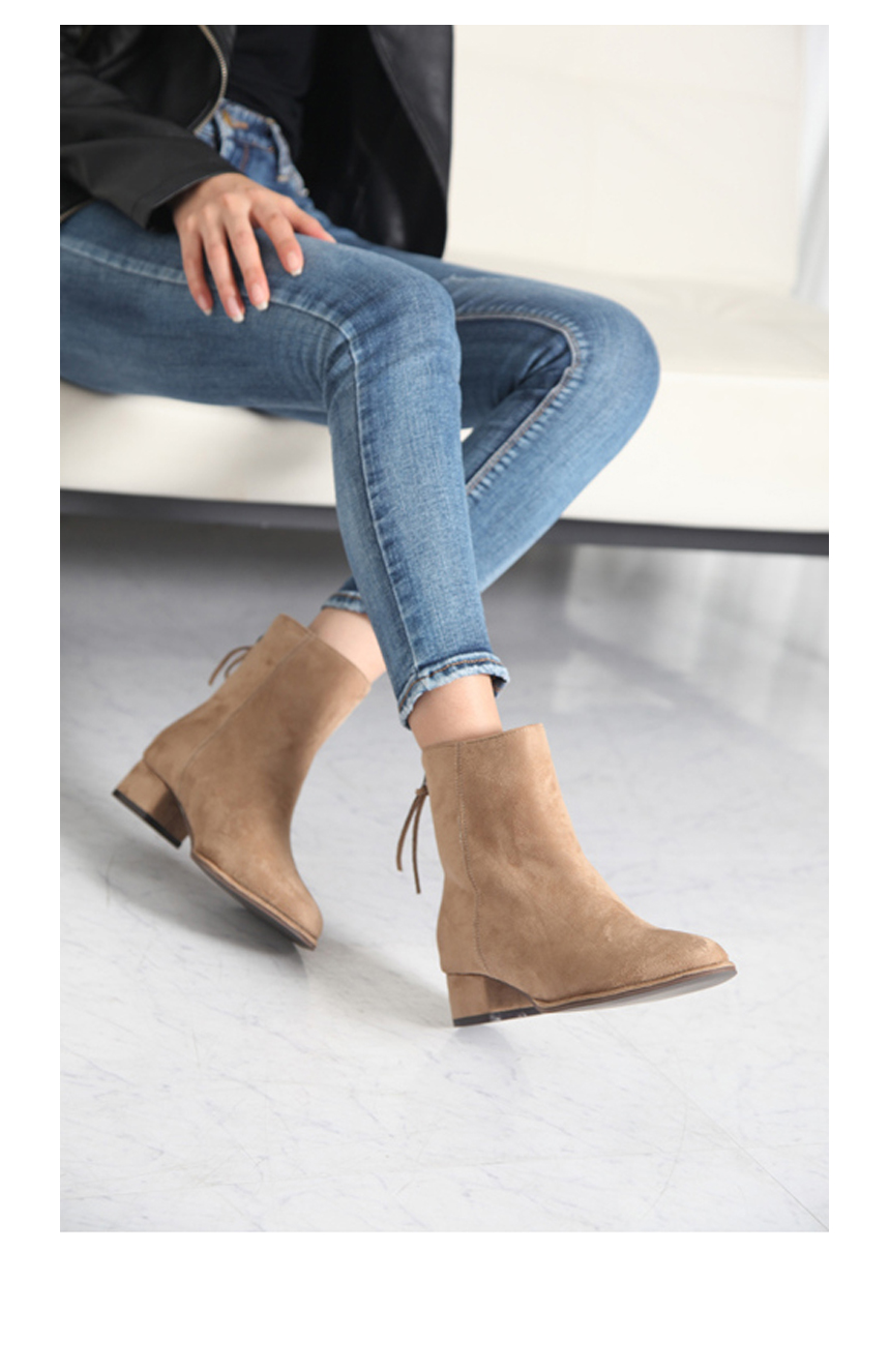 Warm Lining Suede Angle Boots Modern Basic Style 3