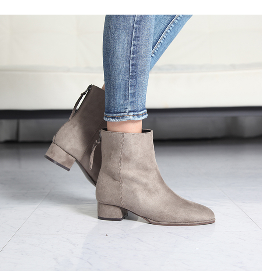 Warm Lining Suede Angle Boots Modern Basic Style 3