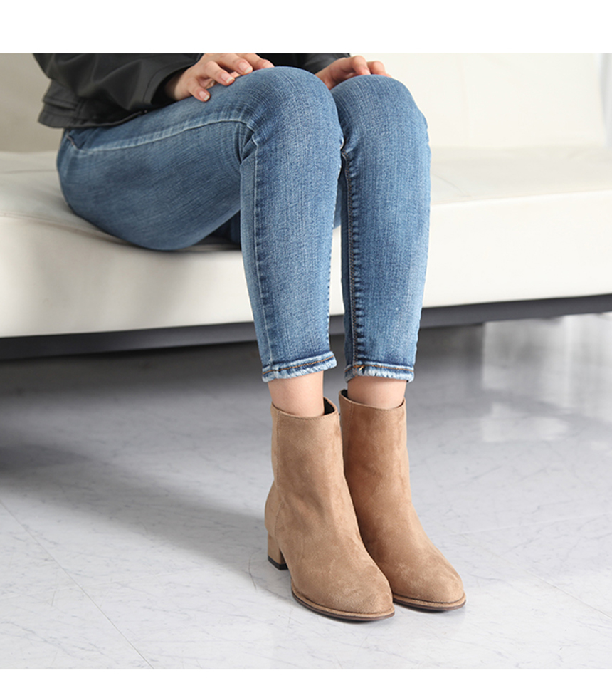 Warm Lining Suede Angle Boots Modern Basic Style 3