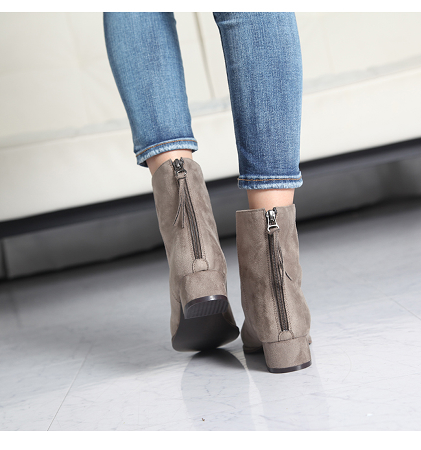 Warm Lining Suede Angle Boots Modern Basic Style 3