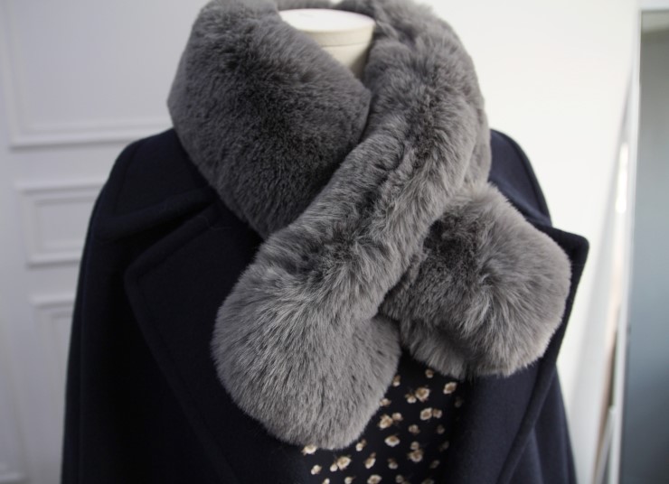 Fake Rex Volume Shawl Fur Muffler Bunny Fur Mink E