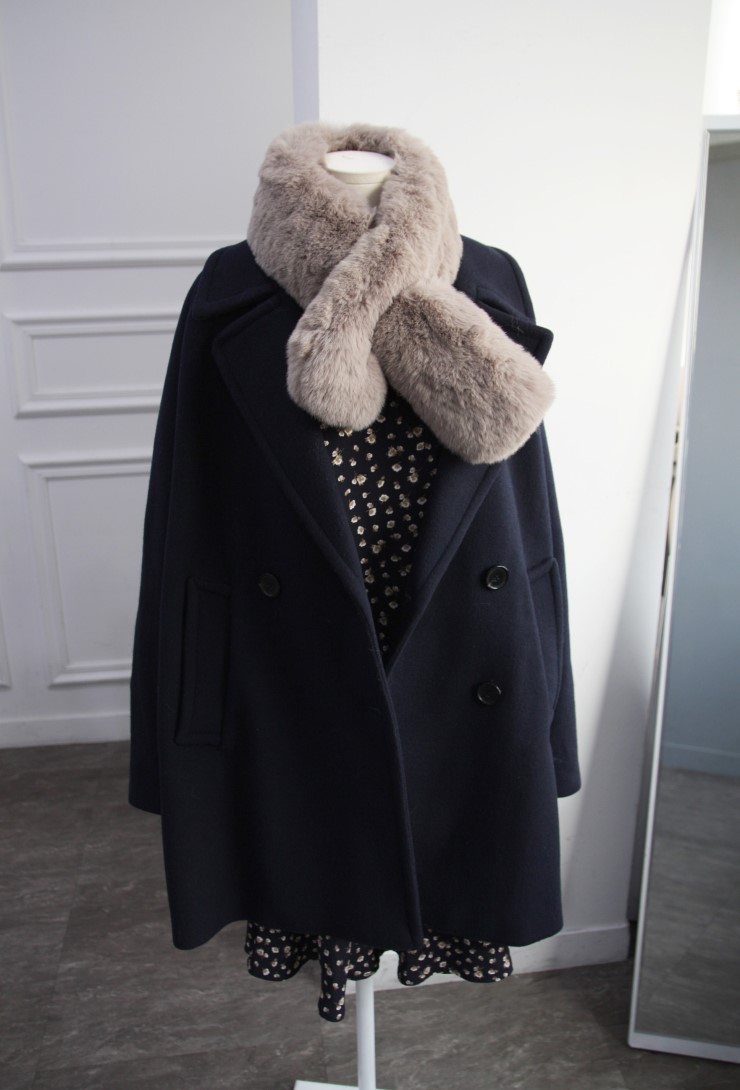 Fake Rex Volume Shawl Fur Muffler Bunny Fur Mink E