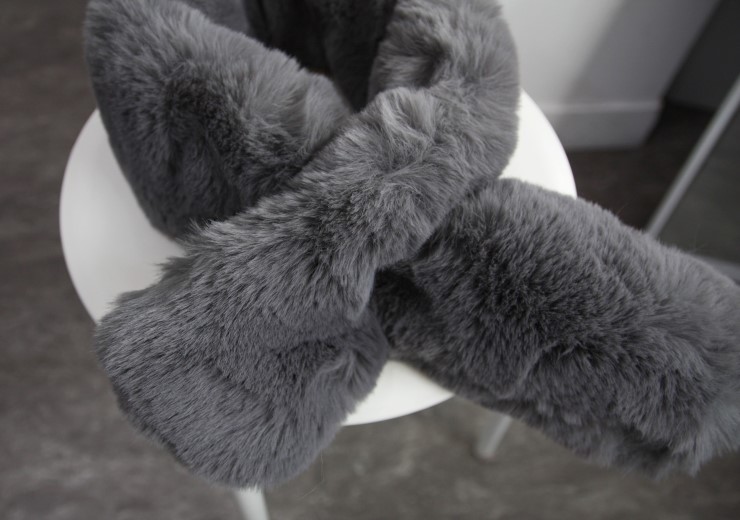 Fake Rex Volume Shawl Fur Muffler Bunny Fur Mink E
