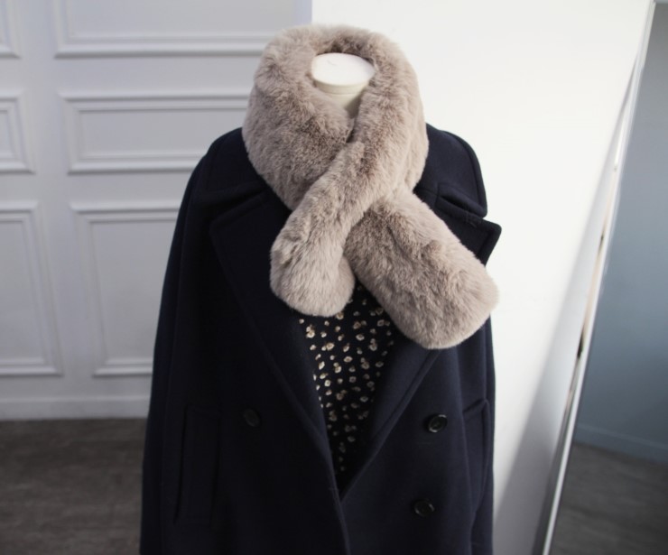 Fake Rex Volume Shawl Fur Muffler Bunny Fur Mink E