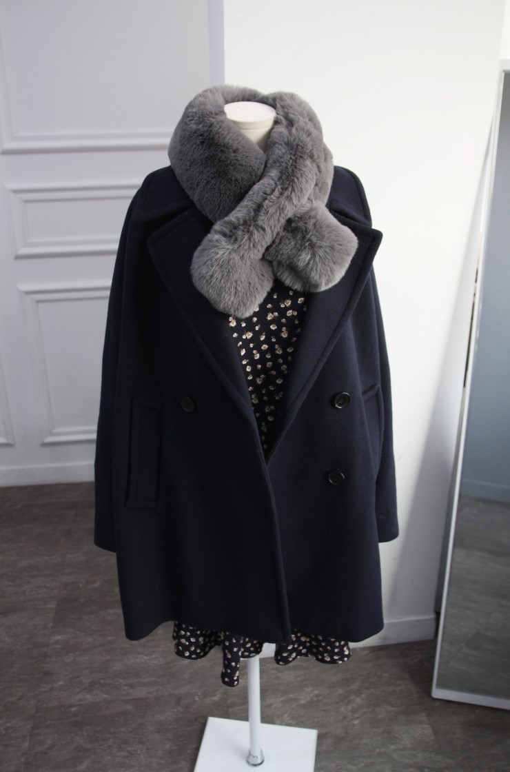 Fake Rex Volume Shawl Fur Muffler Bunny Fur Mink E
