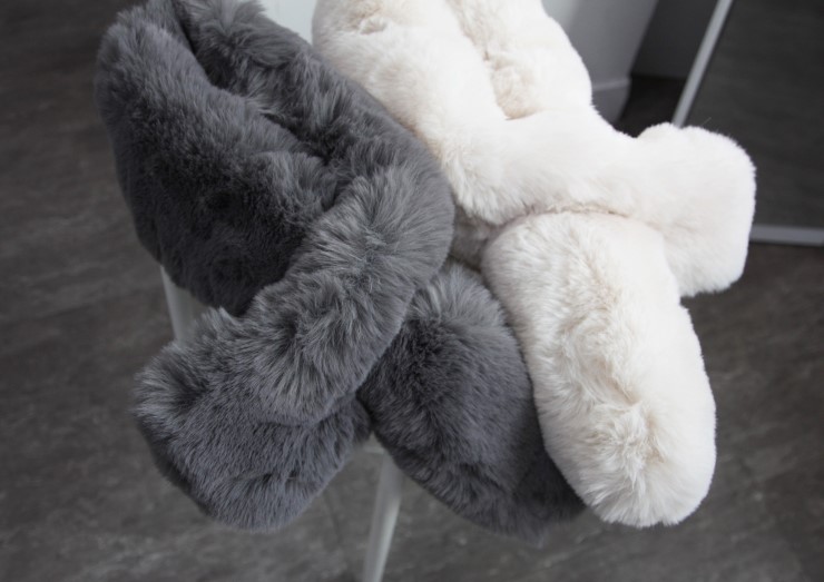 Fake Rex Volume Shawl Fur Muffler Bunny Fur Mink E