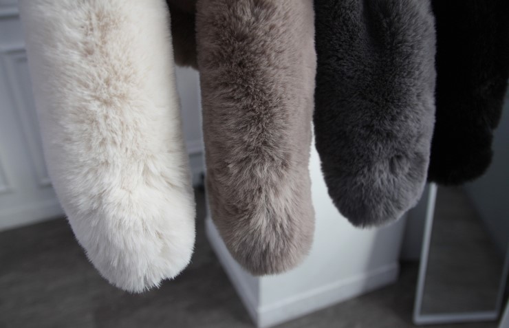 Fake Rex Volume Shawl Fur Muffler Bunny Fur Mink E