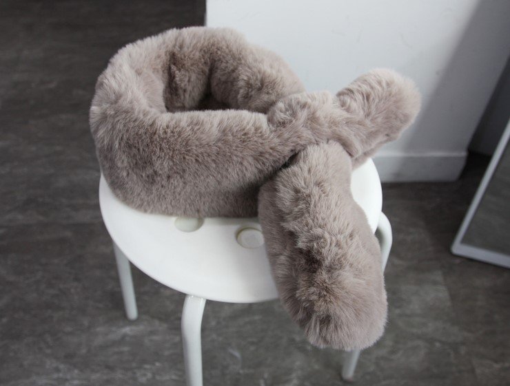 Fake Rex Volume Shawl Fur Muffler Bunny Fur Mink E
