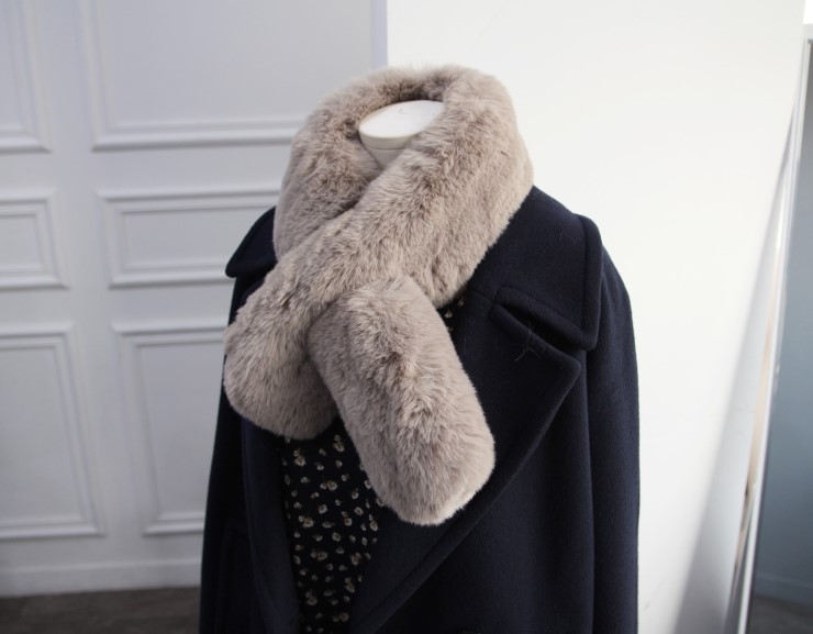 Fake Rex Volume Shawl Fur Muffler Bunny Fur Mink E