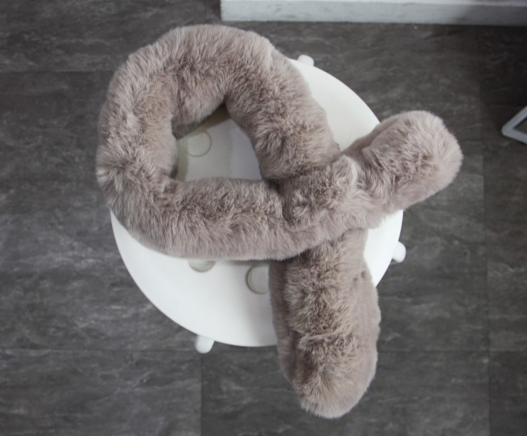 Fake Rex Volume Shawl Fur Muffler Bunny Fur Mink E