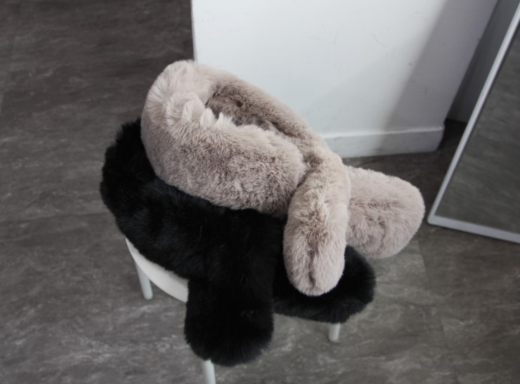 Fake Rex Volume Shawl Fur Muffler Bunny Fur Mink E