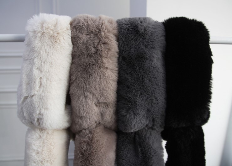 Fake Rex Volume Shawl Fur Muffler Bunny Fur Mink E