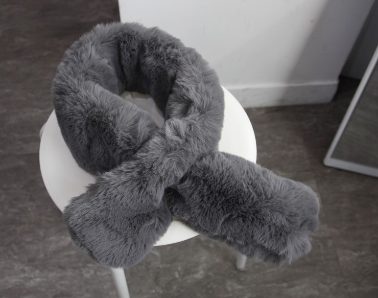 Fake Rex Volume Shawl Fur Muffler Bunny Fur Mink E