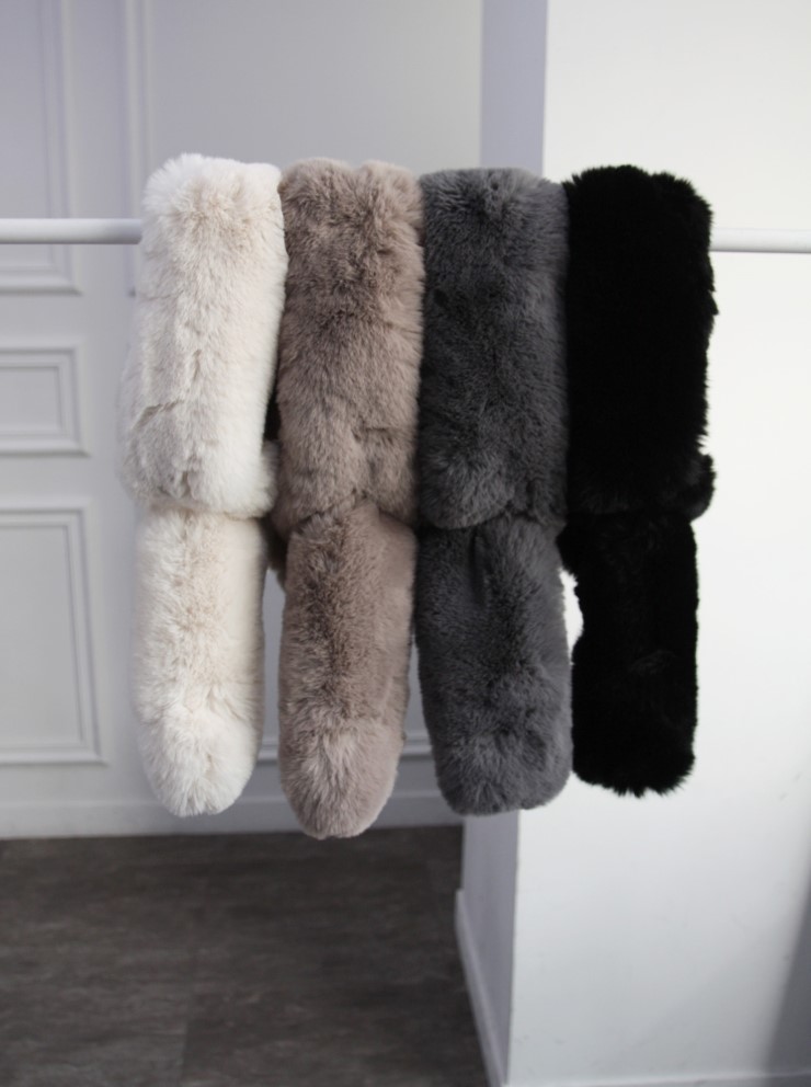 Fake Rex Volume Shawl Fur Muffler Bunny Fur Mink E