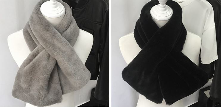 Winter microfiber scarf shawl woman mink