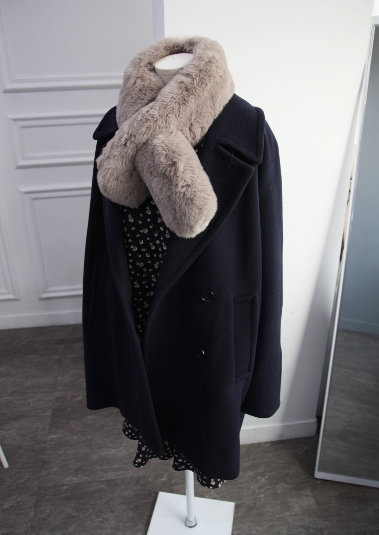 Fake Rex Volume Shawl Fur Muffler Bunny Fur Mink E