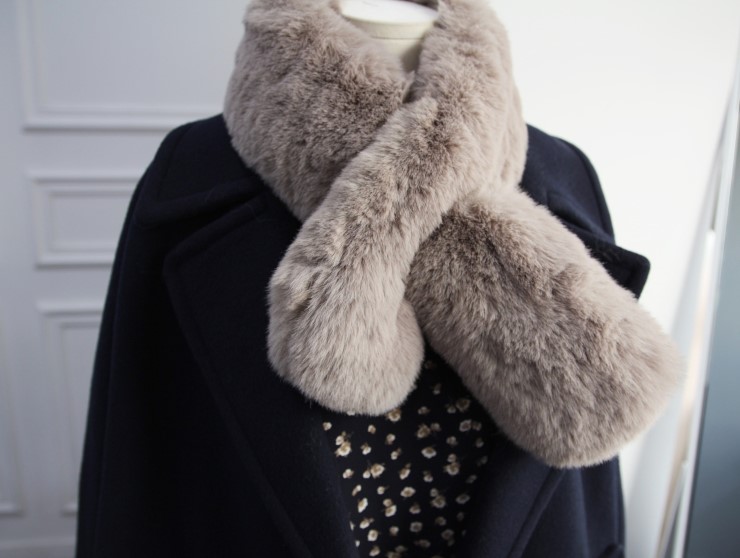 Fake Rex Volume Shawl Fur Muffler Bunny Fur Mink E