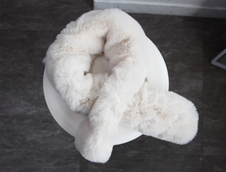 Fake Rex Volume Shawl Fur Muffler Bunny Fur Mink E