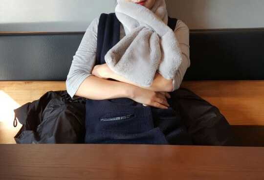 Winter microfiber scarf shawl woman mink