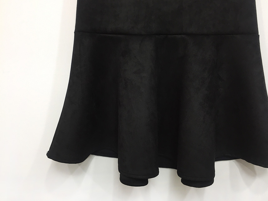 Suede mommy long skirt pink winter mermaid banding