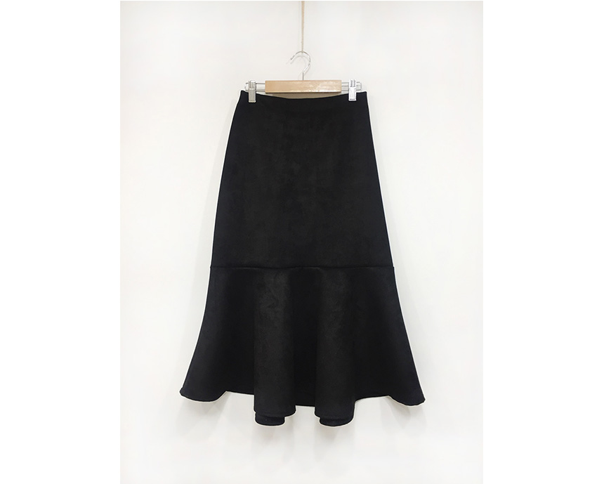 Suede mommy long skirt pink winter mermaid banding