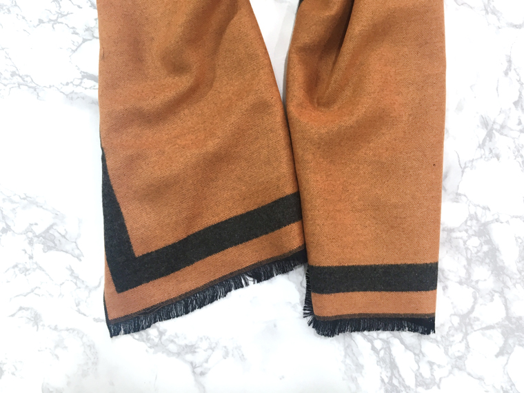 Two-sided color cashmere touch muffler men women c
