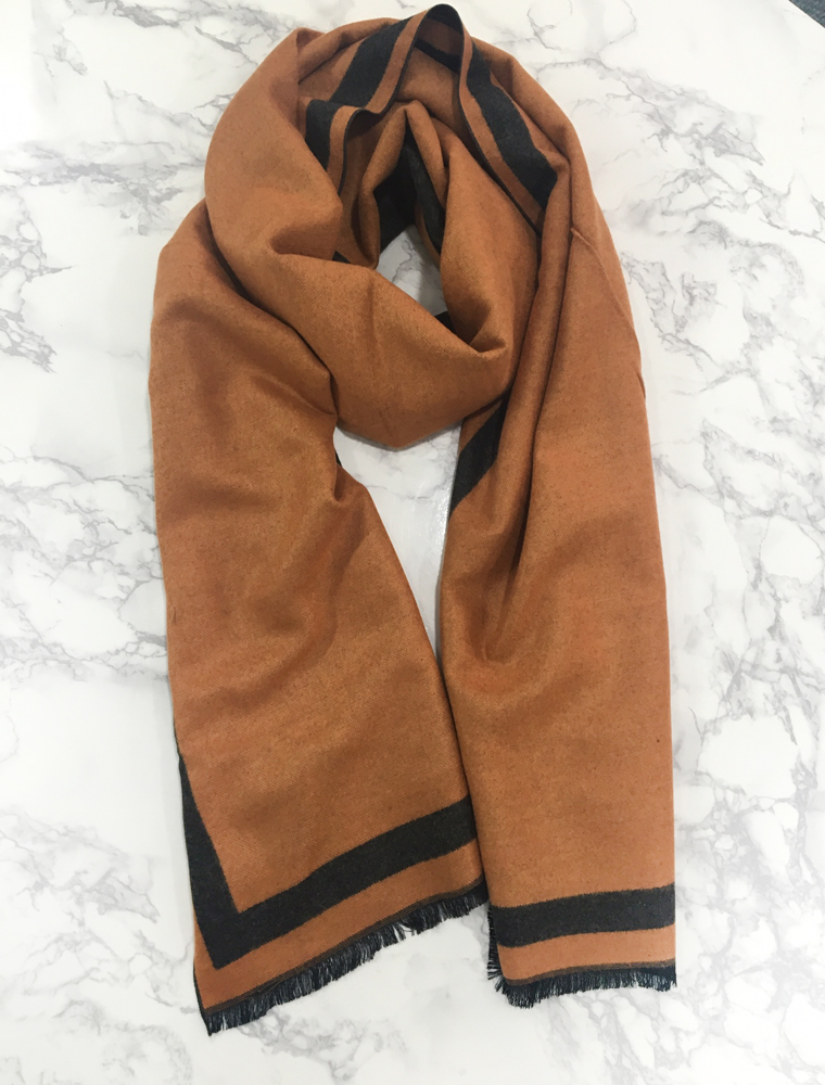 Two-sided color cashmere touch muffler men women c