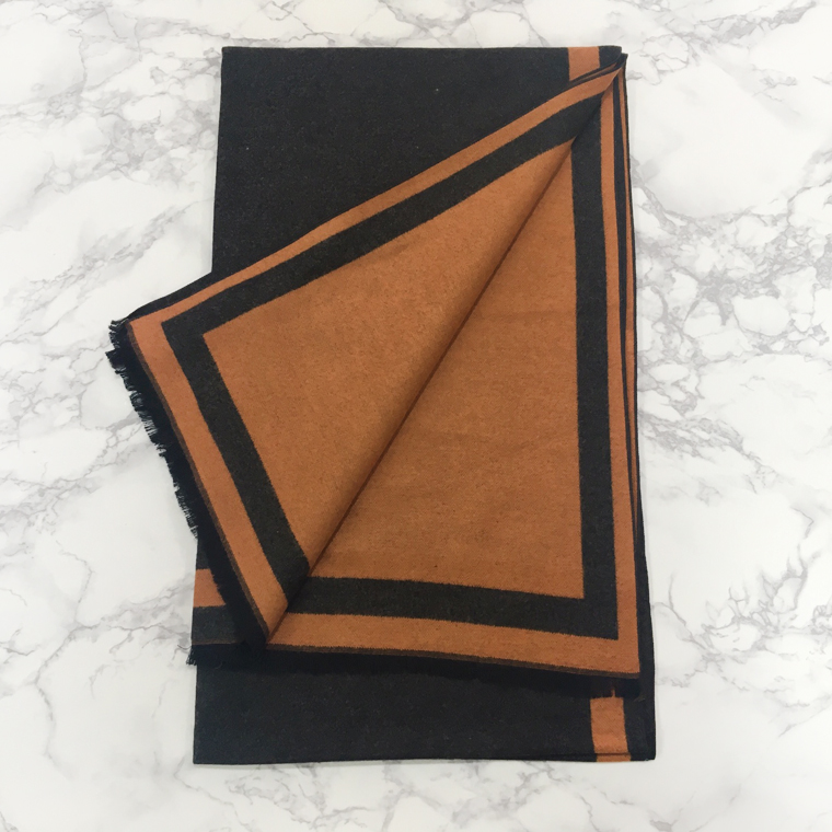 Two-sided color cashmere touch muffler men women c