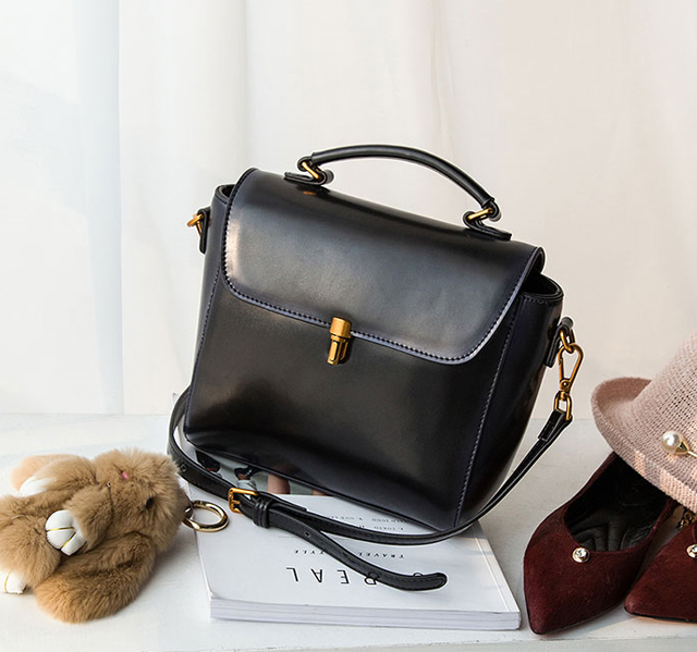 New Vintage Antique Leather Mini Bag Cross Bag - N