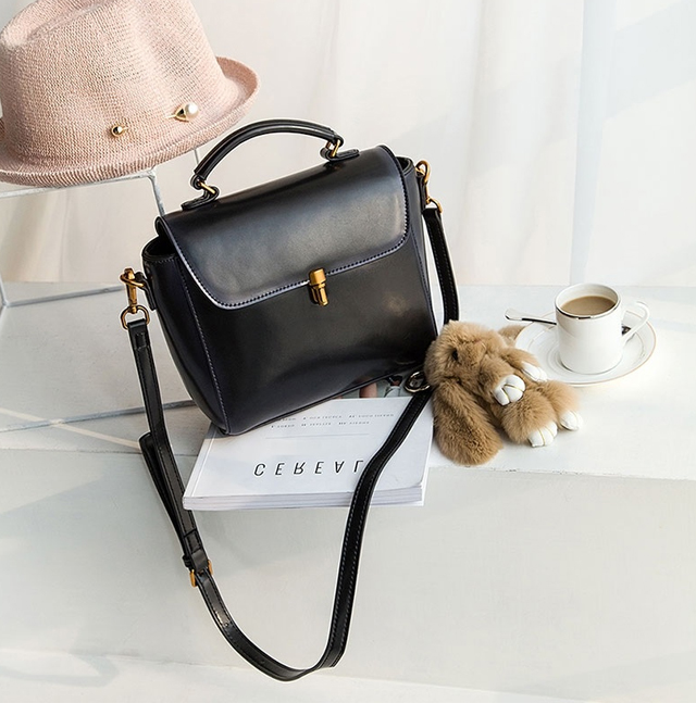 New Vintage Antique Leather Mini Bag Cross Bag - N