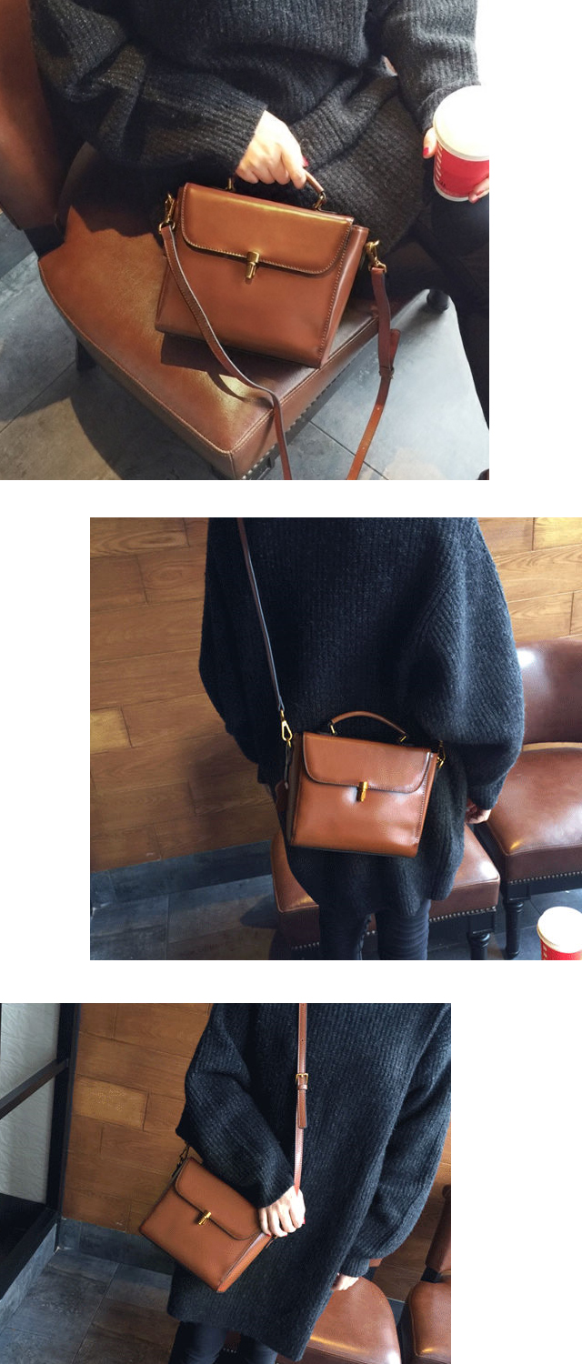 New Vintage Antique Leather Mini Bag Cross Bag - N