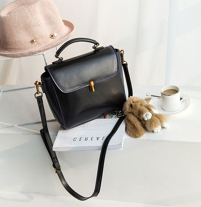 New Vintage Antique Leather Mini Bag Cross Bag - N