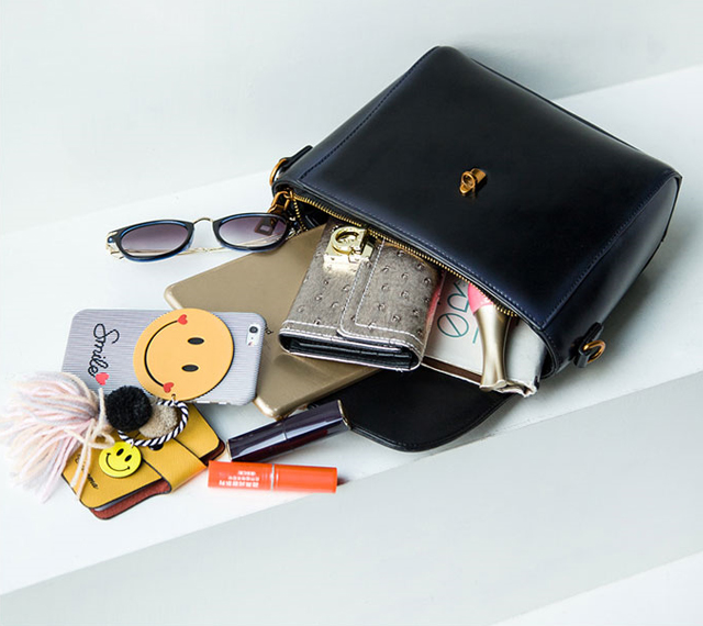 New Vintage Antique Leather Mini Bag Cross Bag - N