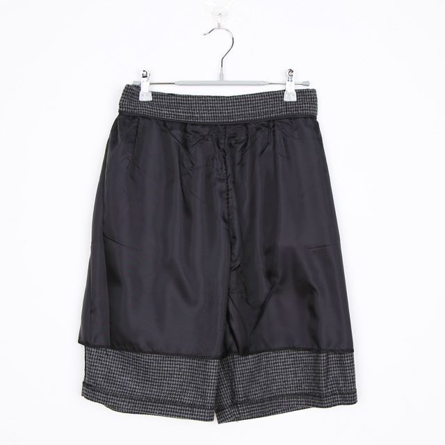 Women Short Pants Check wool suit 5 pcs shorts F, 