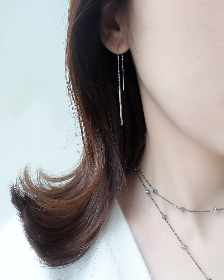 <b><p>Suical Steel chain Long drop earrg Rose Gold</p></b><b><p>サージカルスチール チェーン ロングドロップ イヤリ ローズゴド ホワイト 無変色</p></b><br /><br /><p align='center'>