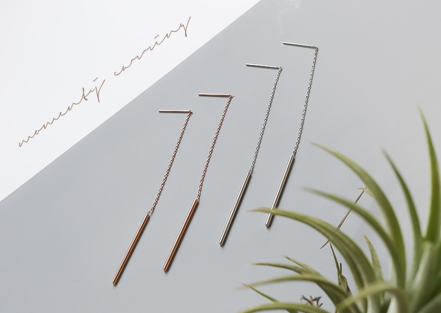 <b><p>Suical Steel chain Long drop earrg Rose Gold</p></b><b><p>サージカルスチール チェーン ロングドロップ イヤリ ローズゴド ホワイト 無変色</p></b><br /><br /><p align='center'>