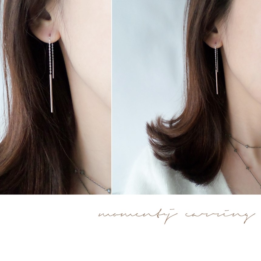 <b><p>Suical Steel chain Long drop earrg Rose Gold</p></b><b><p>サージカルスチール チェーン ロングドロップ イヤリ ローズゴド ホワイト 無変色</p></b><br /><br /><p align='center'>