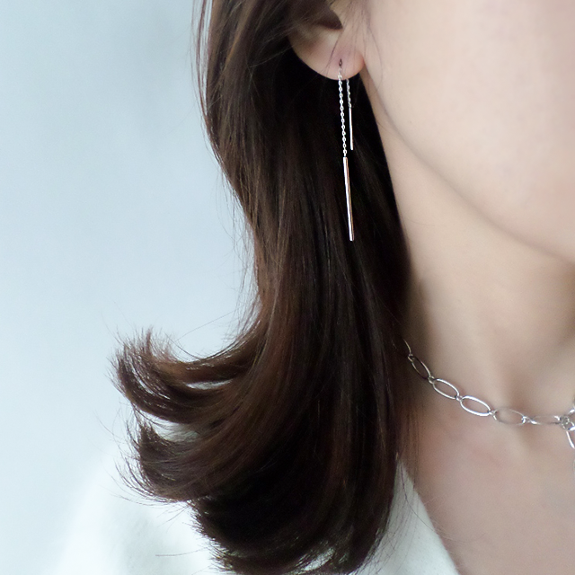 <b><p>Suical Steel chain Long drop earrg Rose Gold</p></b><b><p>サージカルスチール チェーン ロングドロップ イヤリ ローズゴド ホワイト 無変色</p></b><br /><br /><p align='center'>